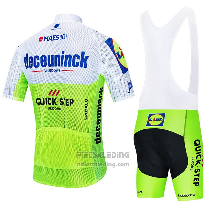 2020 Fietskleding Deceuninck Quick Step Wit Groen Korte Mouwen en Koersbroek